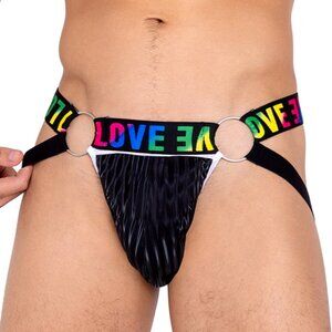 Rainbow LOVE Print Pride Jockstrap